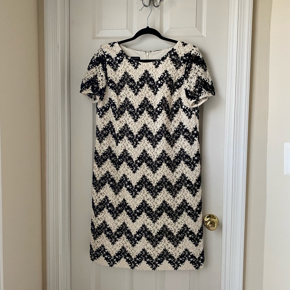 Talbots Floral Lace Crochet Chevron Dress*